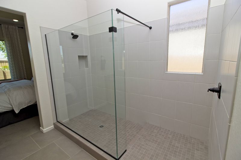 Open Walk-In Shower with Glass Walls